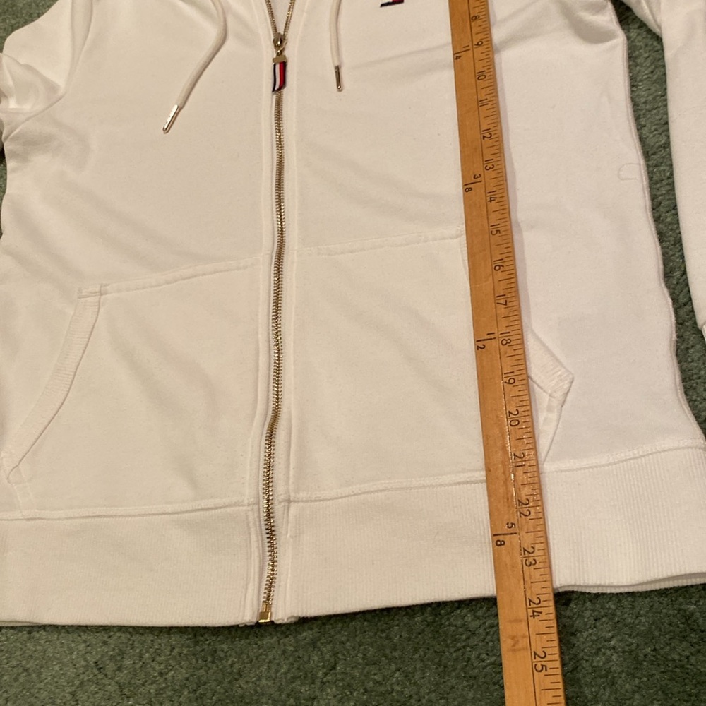 Tommy Hilfiger White Casual Gold Zip Hoodie- S - Picture 5 of 9
